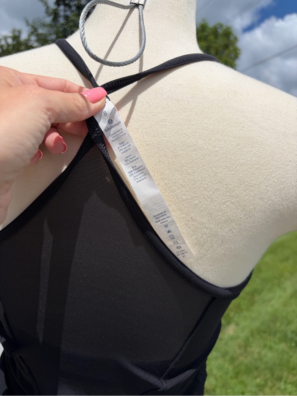 Lululemon Full Freedom Tank Mesh RacerBack Black Size 8 Strappy Sides No Pads - Picture 7 of 11